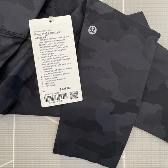 NWT Lululemon Fast & Free High-Rise Crop 23” - Heritage 364 Camo Deep Co… - Picture 3 of 4